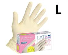 GUANTI LATTICE 100PZ LATEX GLOVES SENZA POLVERE MIS.(L) 8-8,5 EPFL