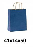 BORSA DI CARTA MAN/CORD. 41X14X50 RIGATO BLU