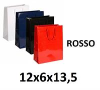 BORSA DI CARTA LUXURY LINE 12X6X13,5 STAR ROSSO  CT 60PZ