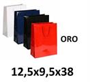 BORSA DI CARTA BOTTIGLIA 12,5X9,5X38 LUXURY LINE ORO CT 40 PZ 51 STAR