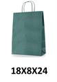 BORSA DI CARTA 18X8X24 SMART LINE KRAFT CF.25 W/VERDE SCURO STAR 053/260