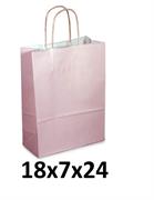 BORSA DI CARTA 18X7X24 SMART LINE KRAFT CF.25 W/ROSA STAR         053/31