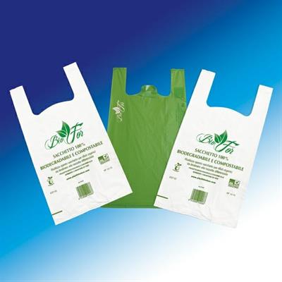 BUSTE SHOPPERS MAXI 30+20X60 PZ 500 GR13,5 B.CHE BIOCOMPOSTABILE PLASTIK