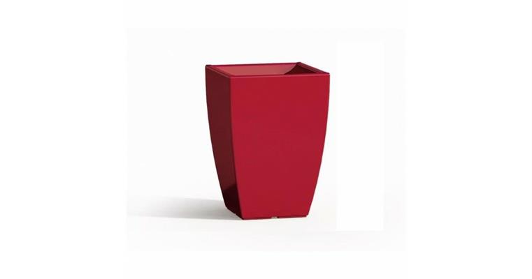 VASO PRISMA QUADRO ROSSO TEKCNOPLAST  33X33 CM H50 V0337