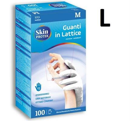 GUANTI LATTICE SKIN PROTEK CF 100 PZ TALCATI MIS. L   GU100L BERICAH