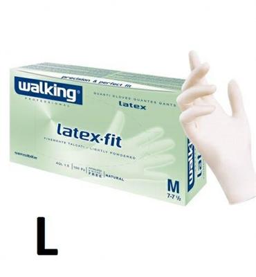 GUANTI LATTICE CONF.100 PZ LATEXFIT MIS. ((L)) WALKING BRENTA  020313