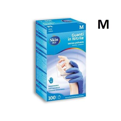 GUANTI NITRILE SKIN BLU CF 100 PZ S/POLVERE MIS. M    GU115M BERICAH