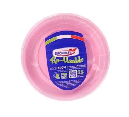 PIATTO DESSERT & FRUTTA 170 25PZ ROSA DOPLA 11760