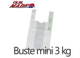 BUSTE SHOPPERS MINI 3KG BIANCHE BIOCOMPOSTABILE K3CB