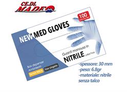 GUANTI NITRILE 100pz (S) BLU NEW MED 300mm S/POL