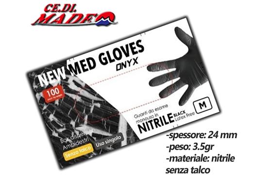 GUANTI NITRILE 100pz (S) NERI 3,5g NEW MED ONYX BLACK S/POL