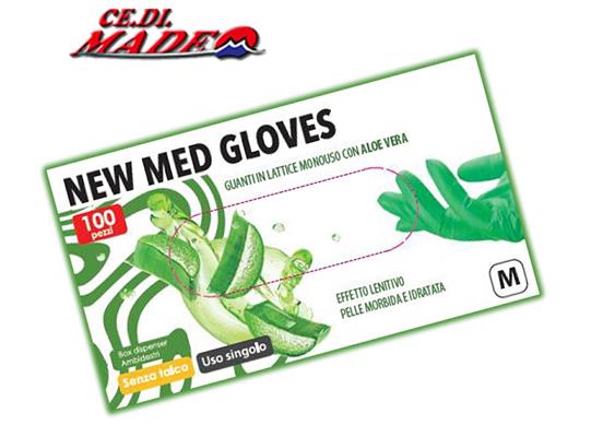 GUANTI LATTICE 100pz (S) ALOE VERA VERDE NEW MED S/POL