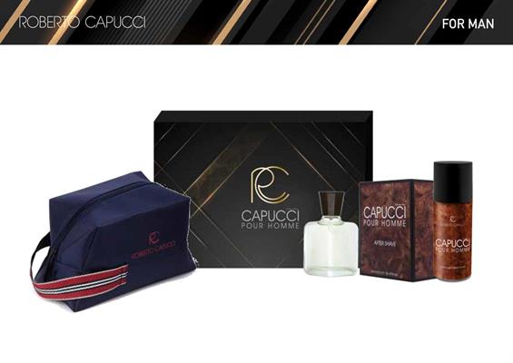 CONF.REGALO CAPUCCI CLASSIC AFTER SHAVE 100ml+DEO 150ml+ BORSELLO