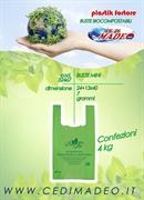 BUSTE SHOPPERS MINI VERDE 24+13X40 BIOCOMPOS 4kg PLASTIK FORTORE