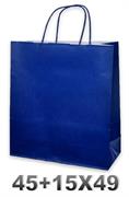 BORSA DI CARTA 45+15X49 M/RITORTA 66gr SA.BI. BLU ELETTRICO