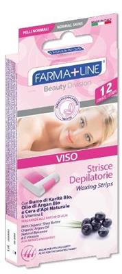 STRISCE DEPILAT. VISO 12pz ARGANE E BACCHE ACAI FARMALINE