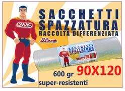 SACCHETTI PER SPAZZATURA 90X120 600 gr MR MADEO AMBRA ROT-COL-V