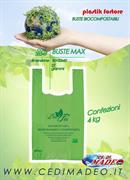 BUSTE SHOPPERS MAXI VERDE 30+20X60 BIOCOMPOS 4kg PLASTIK FORTORE