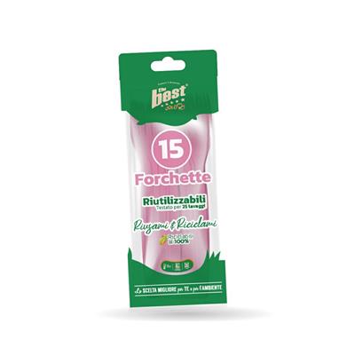 FORCHETTE THE BEST 15pz RIUSILIZZABILI ROSA 149