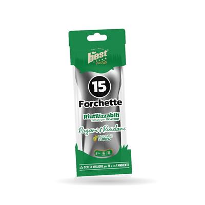 FORCHETTE THE BEST 15pz RIUSILIZZABILI NERE 155