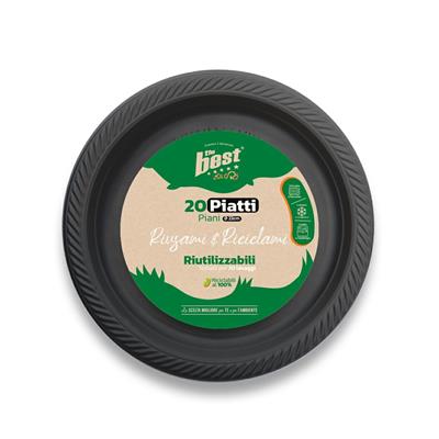 PIATTI PIANI THE BEST RIUTILIZZABILI 20pz NERI 119