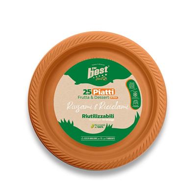 PIATTI FRUTTA THE BEST RIUTILIZZABILI 25pz ARANCIO 133