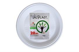 PIATTI BIANCHI PIANI PP RIUTILIZZABILI NATURA 20pz VALPLAST