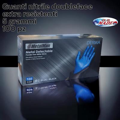 GUANTI IN NITRILE S/P 100pz MIS.XL DERMA ESTER.BLU INT.NERO GU149XL