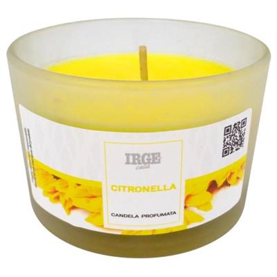 CANDELA CITRONELLA ROTONNDA VETRO SATINATO IRGE