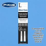 SPAZZOLINI PIAVE SILVER CARE 2 RICAMBI CARBON COMPATIBILI ORAL-B