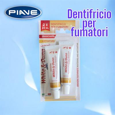 DENTIFRICIO PER FUMATORI SBIANCANTE 2X25ml WHITE DUNN PIAVE 3401